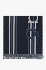 FERRAGAMO NAVY BLUE Scarf with logo