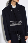 FERRAGAMO NAVY BLUE Wool scarf