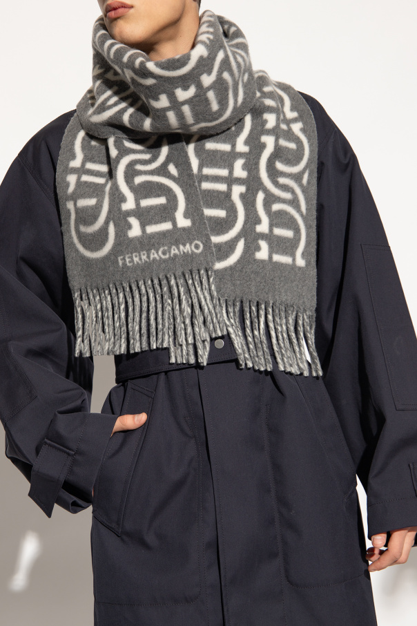 FERRAGAMO Wool scarf with logo