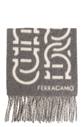 Wool scarf with logo