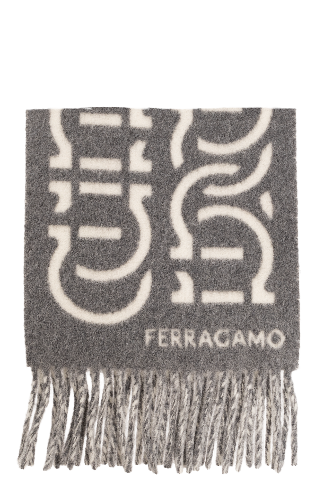 FERRAGAMO Wool scarf with logo