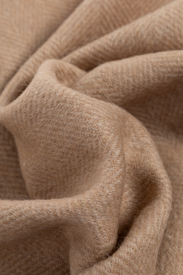 FERRAGAMO Kaszmirowy szal z wyszytym logo