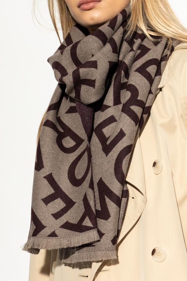 FERRAGAMO Wool scarf with monogram