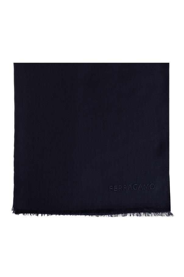 Cashmere scarf with embroidered logo od FERRAGAMO