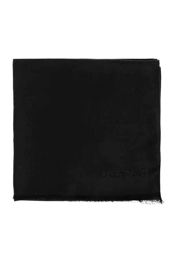Cashmere scarf with embroidered logo od FERRAGAMO