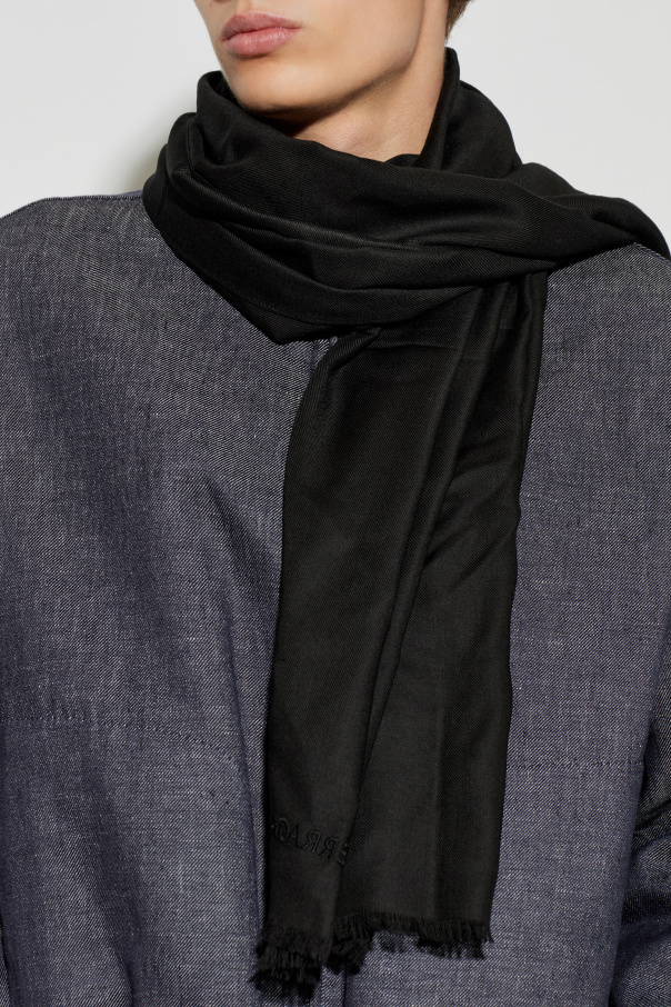 FERRAGAMO Cashmere scarf with embroidered logo