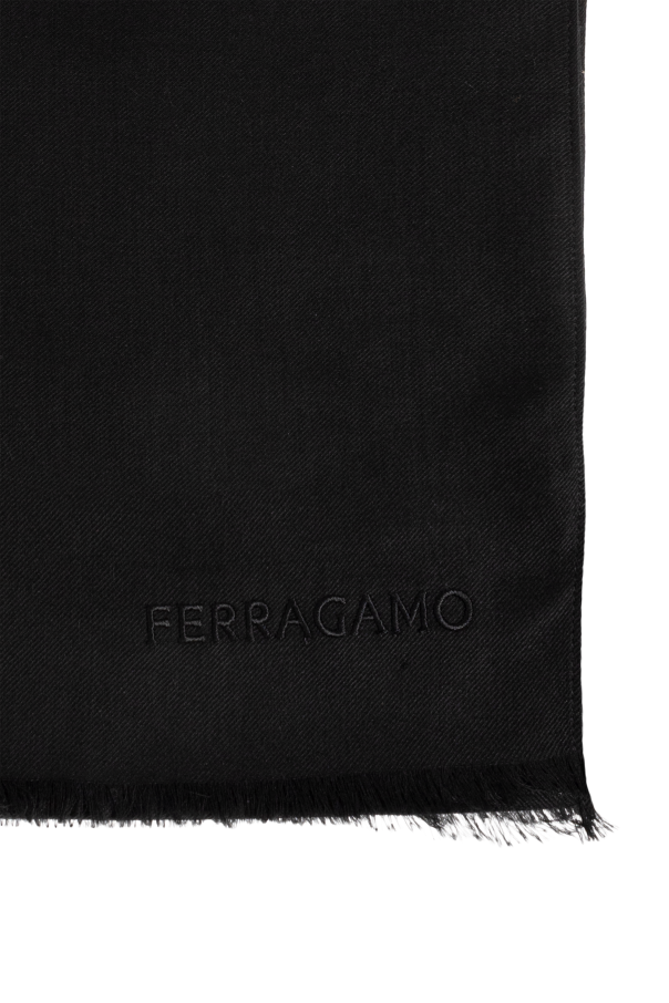 FERRAGAMO Cashmere scarf with embroidered logo