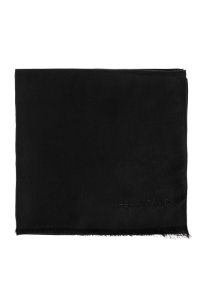 Cashmere scarf with embroidered logo