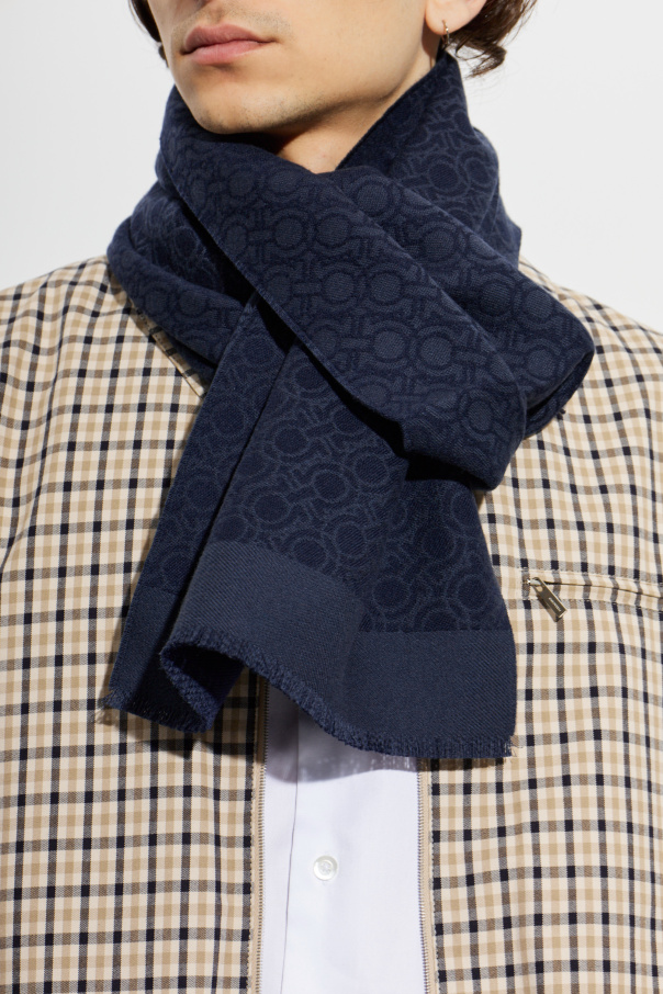 FERRAGAMO Wool scarf with monogram