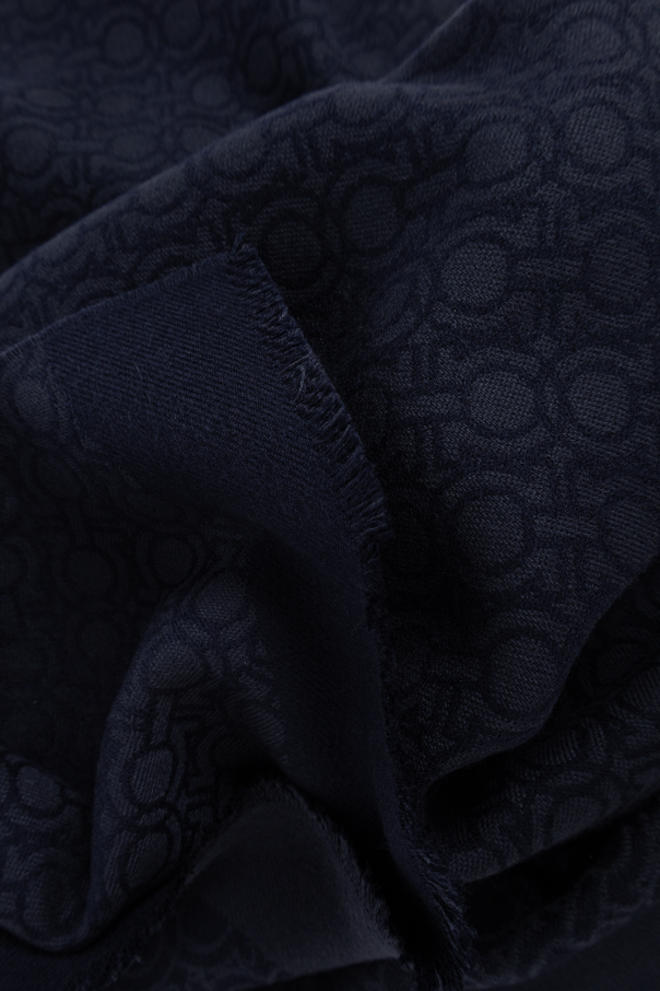 FERRAGAMO Wool scarf with monogram