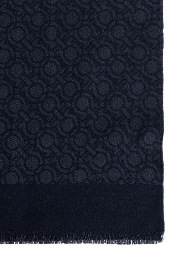 FERRAGAMO Wool scarf with monogram