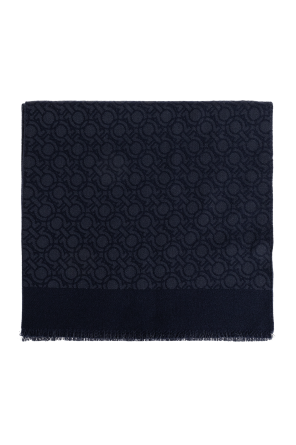 Wool scarf with monogram