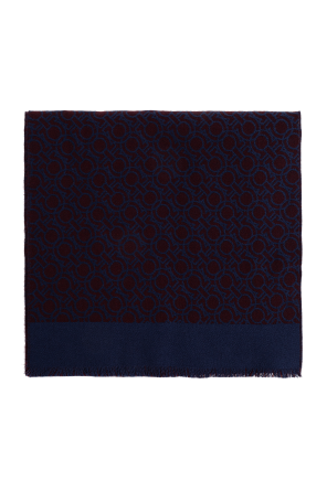 Wool scarf with monogram
