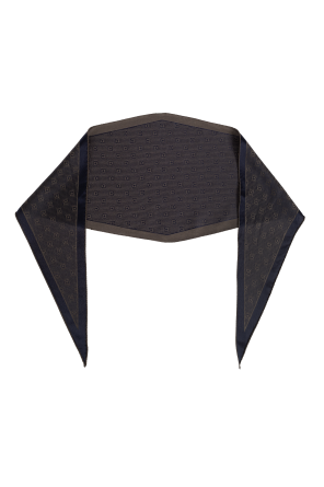 Asymmetric scarf with monogram