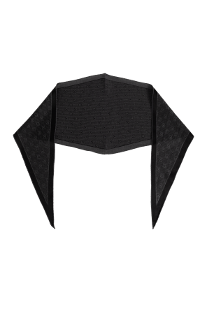 Asymmetric scarf with monogram