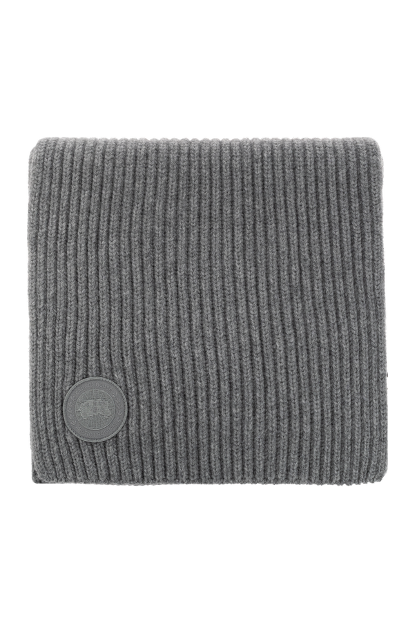 Wool scarf with appliqué logo od Canada Goose