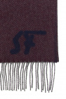 FERRAGAMO BURGUNDY Scarf with logo