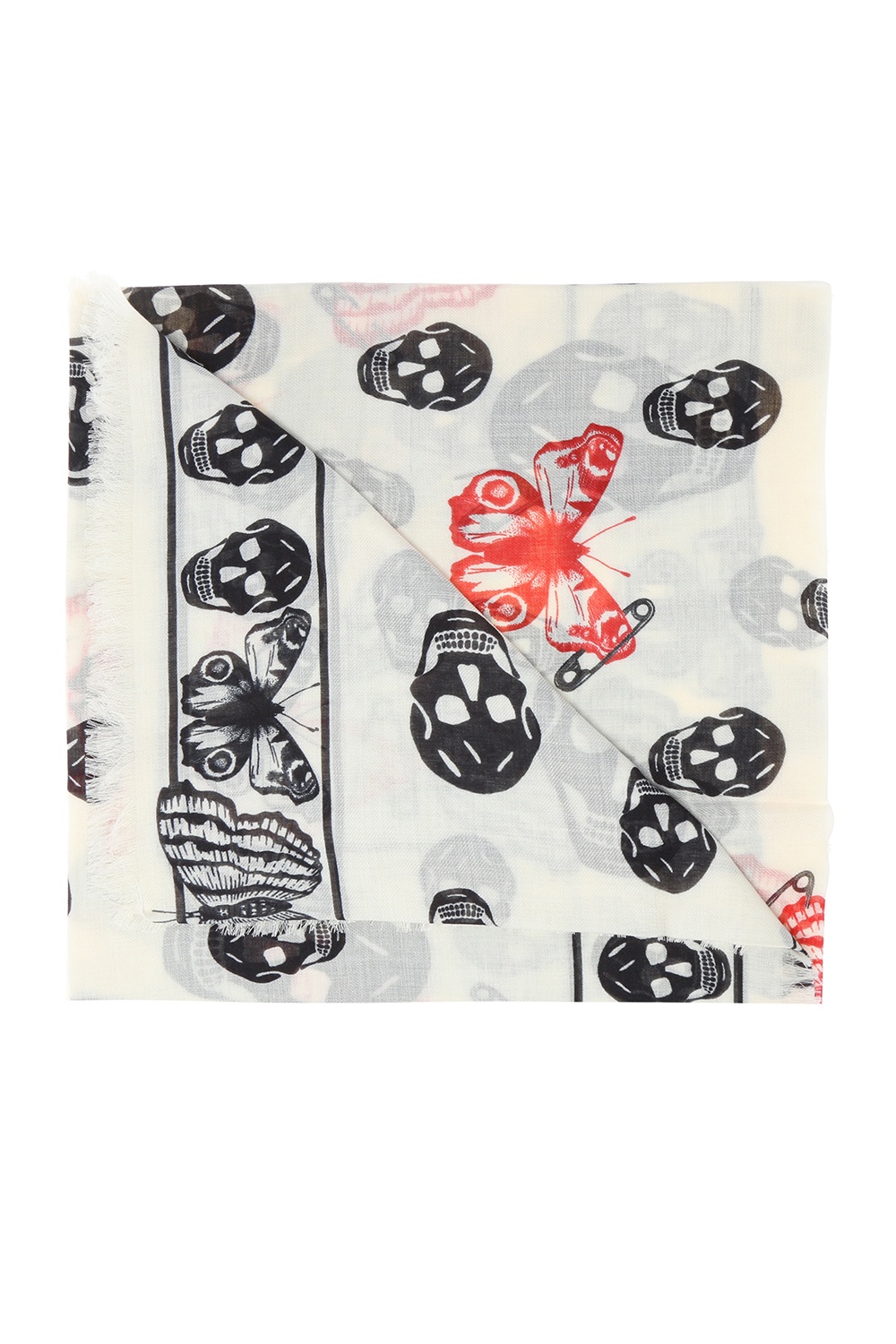 alexander mcqueen skull and butterfly scarf
