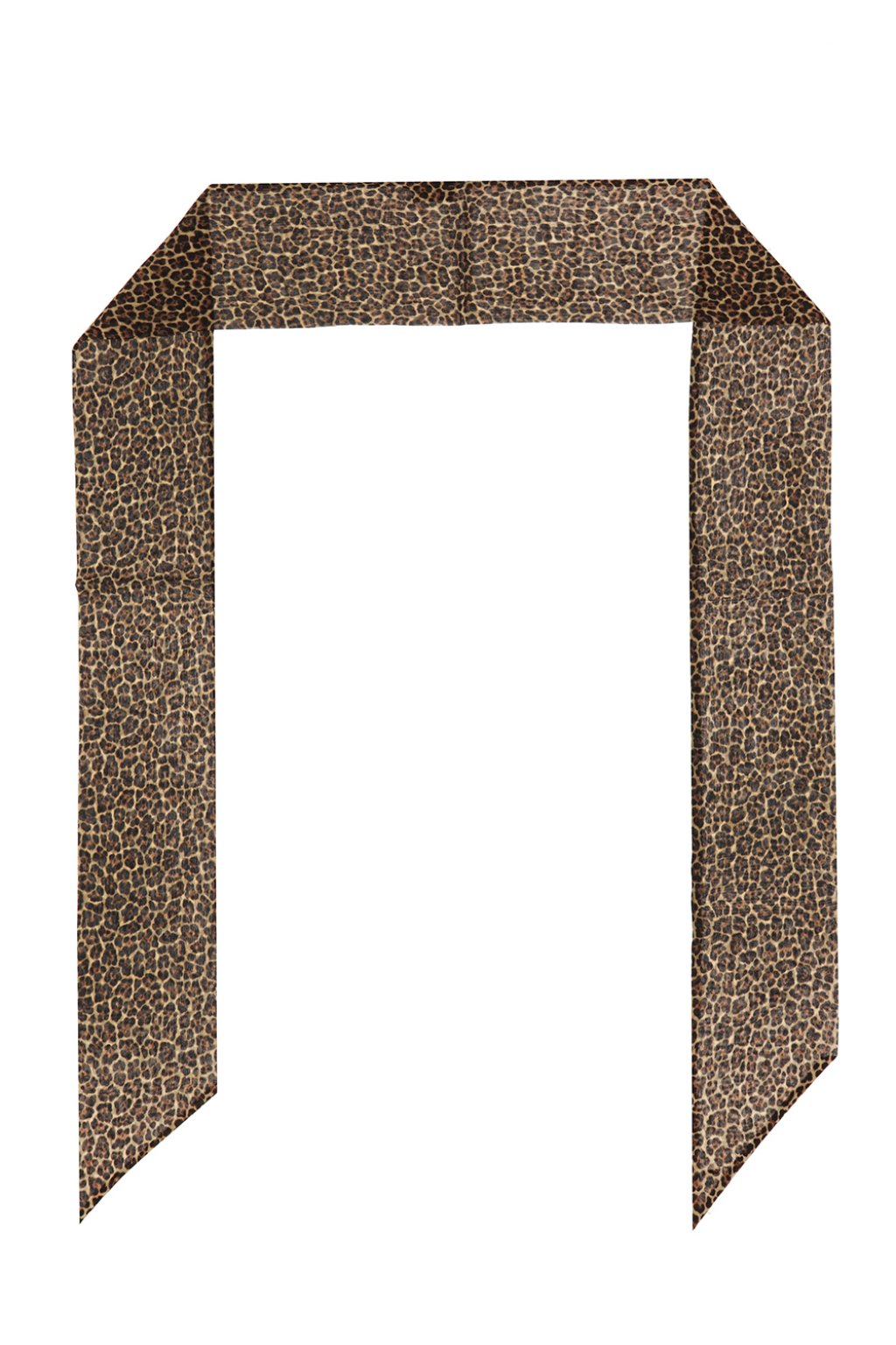 Saint Laurent - Beige Leopard Print Silk Scarf