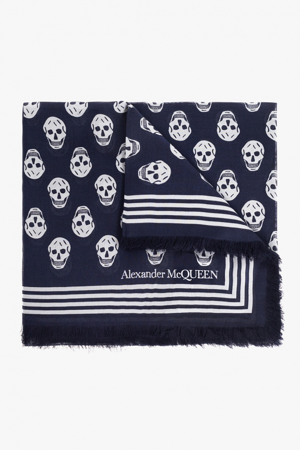 Alexander McQueen Alexander McQueen skull-logo print scarf