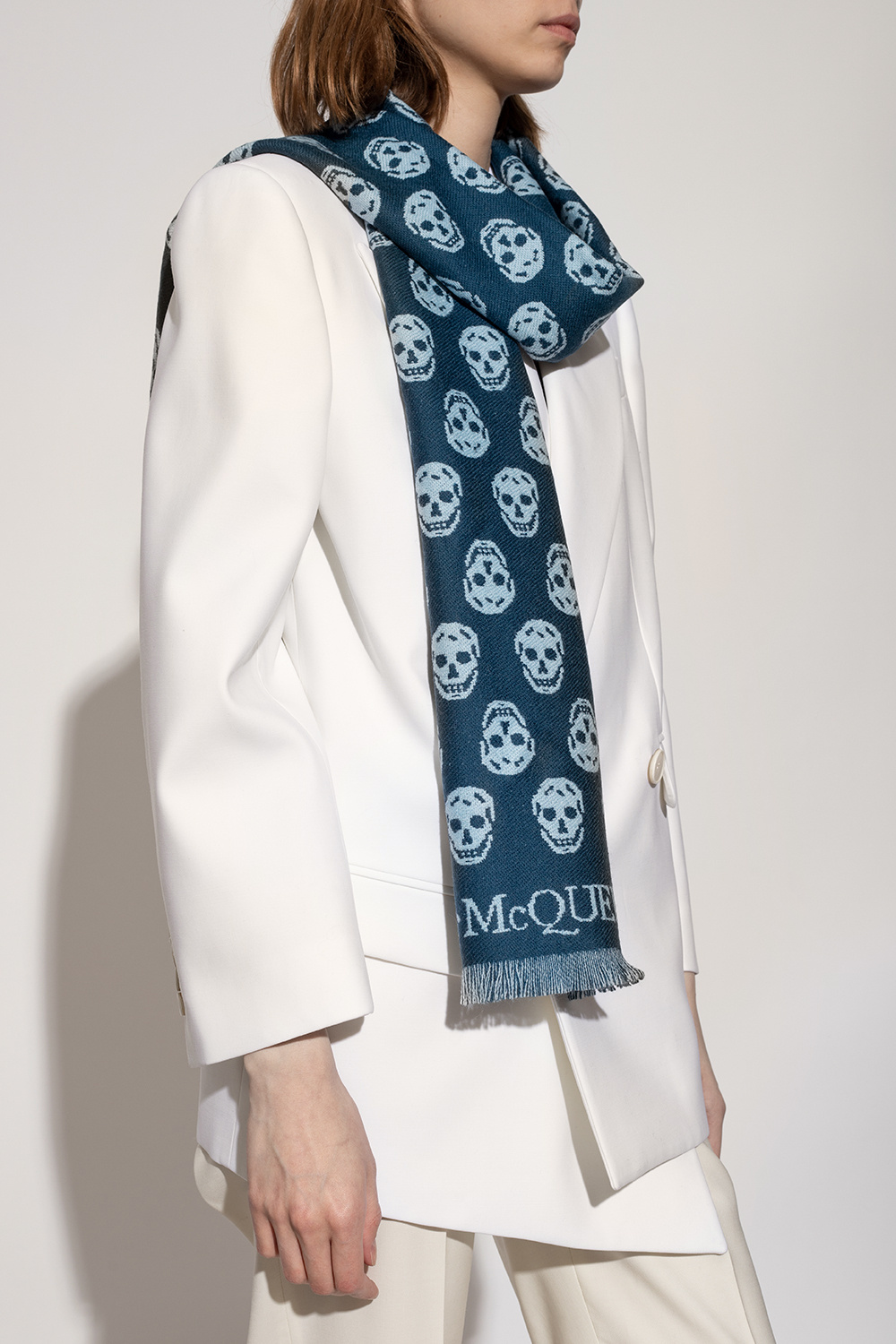 Alexander McQueen Wool scarf with logo