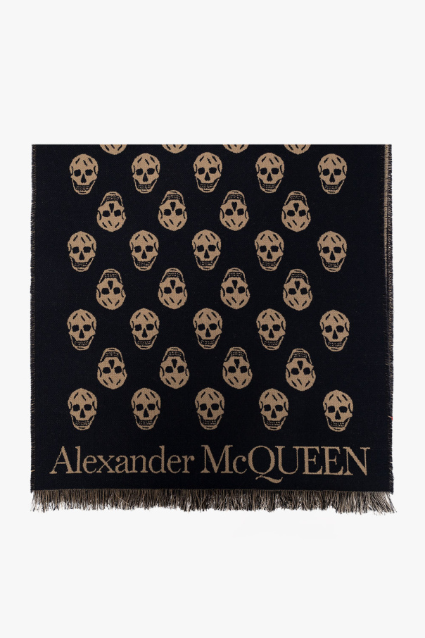 Alexander McQueen Szal z motywem czaszki