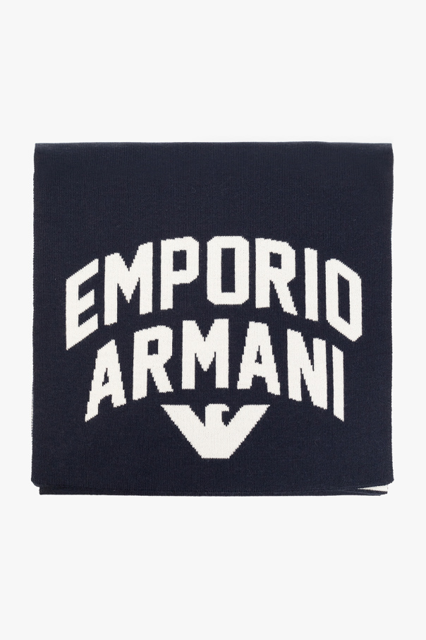 Emporio geometric-print Armani Scarf with logo