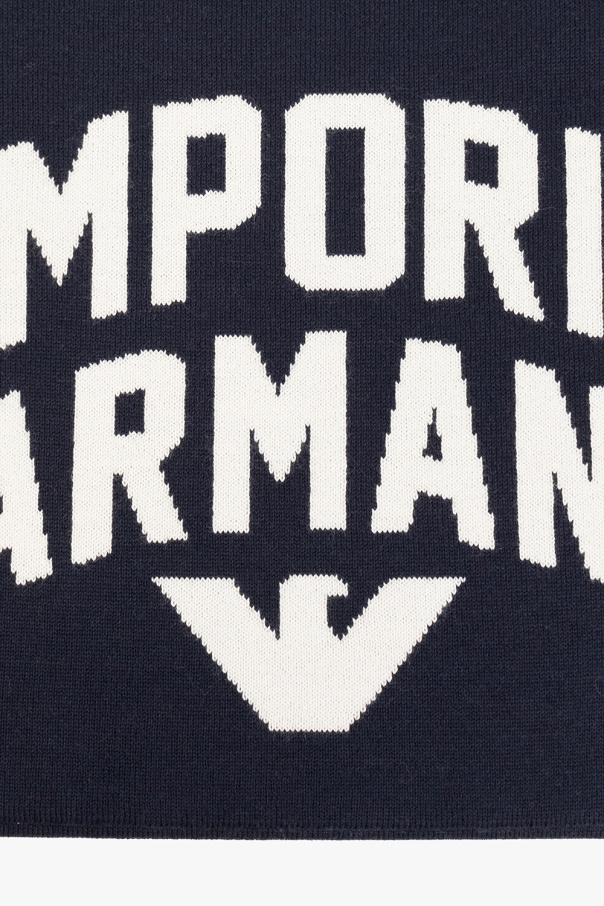 Emporio geometric-print Armani Scarf with logo