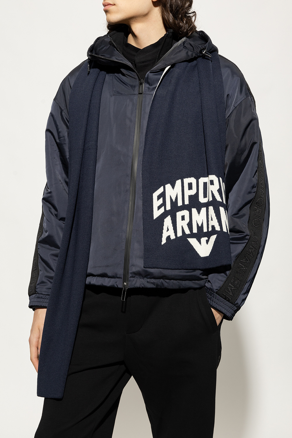 Emporio Armani Emporio Armani Czerwony pasek z lakierowanej skóry z logo