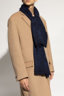 Emporio Armani NAVY BLUE Wool scarf with logo