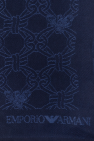 Emporio Armani NAVY BLUE Wool scarf with logo