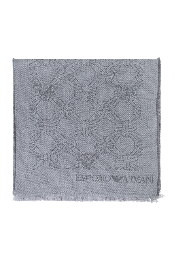Emporio Armani Wełniany szal z logo
