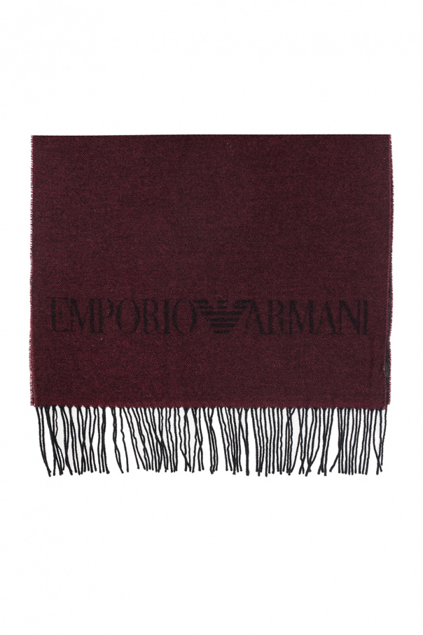 Emporio armani Gold Wool scarf with logo