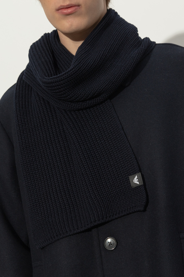 Emporio Armani Wool scarf with logo