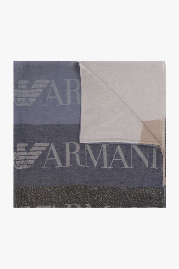 Emporio Armani Вінтажний шовковий шарф з пензликами giorgio armani