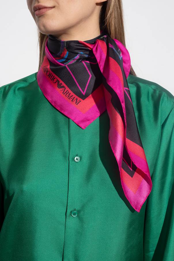 Emporio Armani Silks shawl with logo