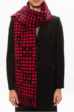 Wełniany szal z logo od Gucci