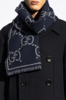 Gucci NAVY BLUE Wool scarf with logo