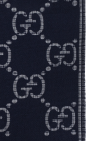 Gucci NAVY BLUE Wool scarf with logo
