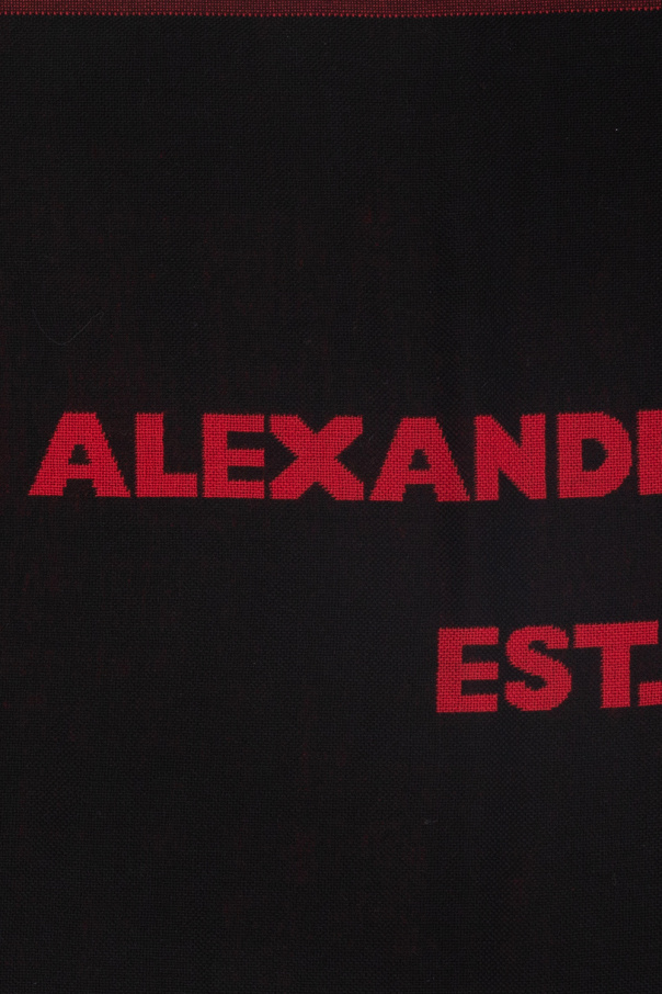Alexander McQueen Alexander McQueen Men's Webbing Logo Derby Sneakers in Black Red White