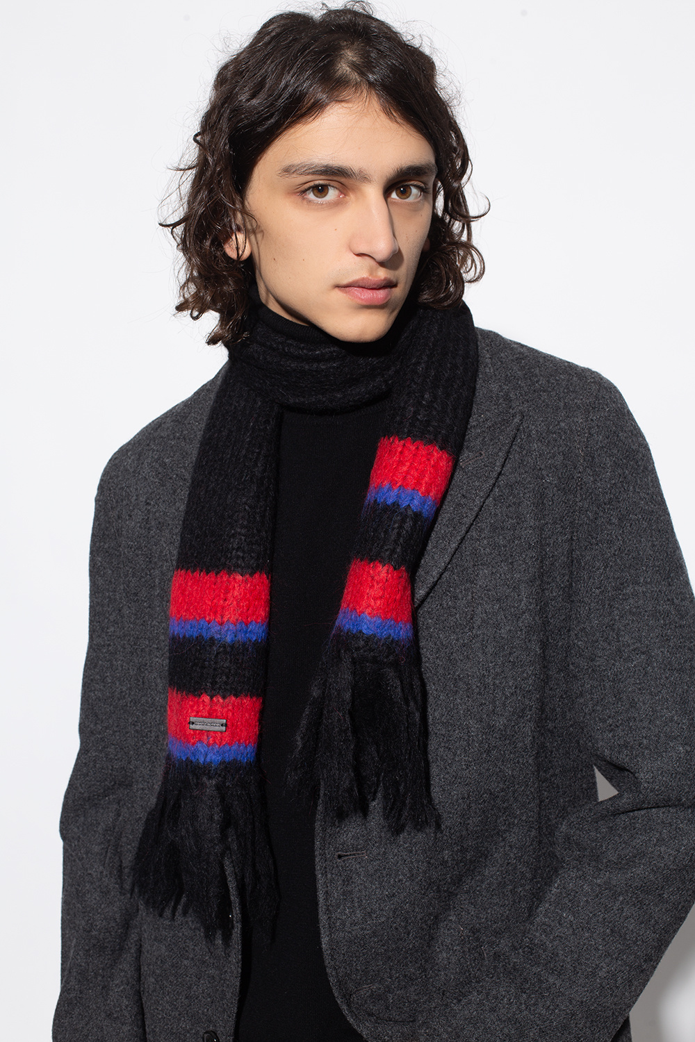 Saint Laurent Striped wool scarf