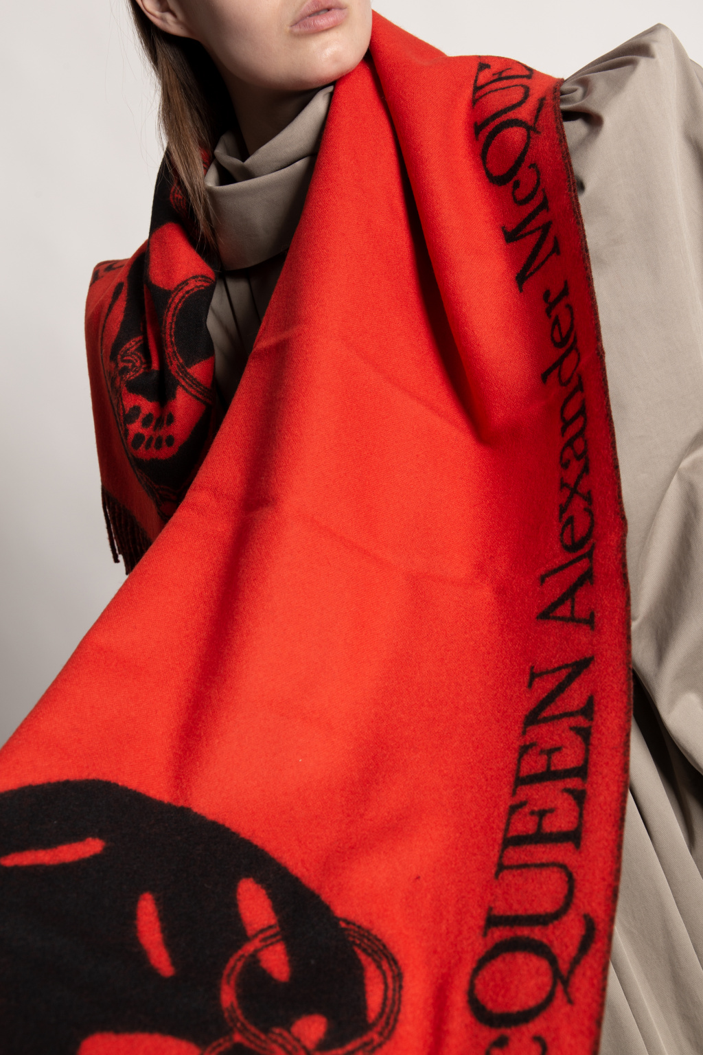 Alexander McQueen Wool scarf with logo