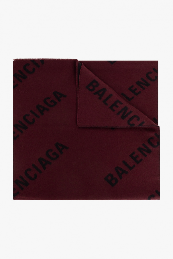Balenciaga Wool scarf with logo