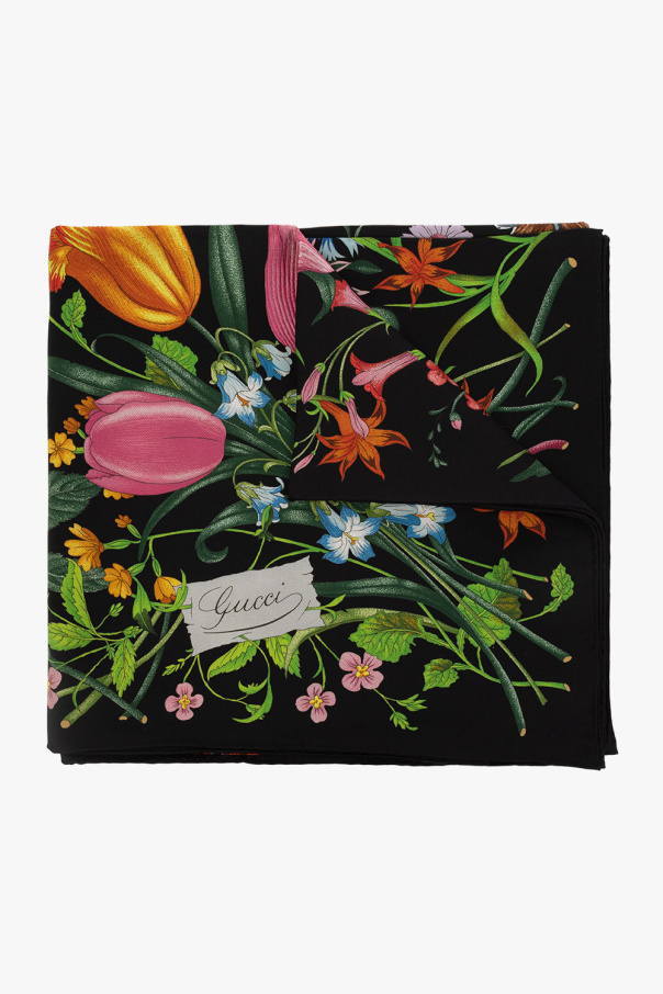 Gucci hbo Silk shawl with floral motif