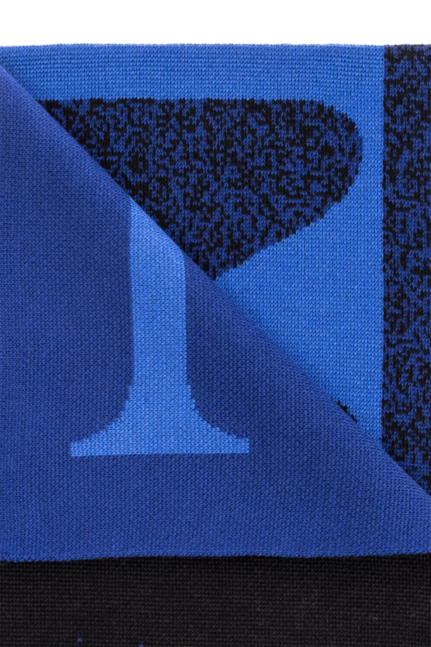 Lanvin Wełniany szal z logo