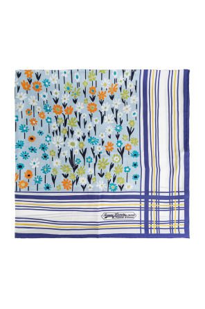 Silk scarf with floral motif