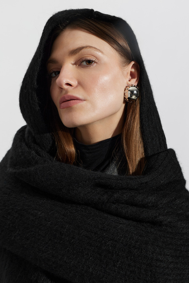 Givenchy Wełniany szal z kapturem