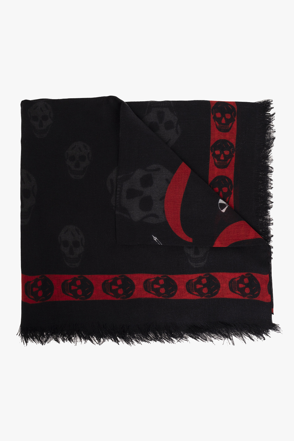 Alexander McQueen Scarf with skull Black