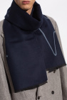 Giorgio Armani NAVY BLUE Wool scarf with logo
