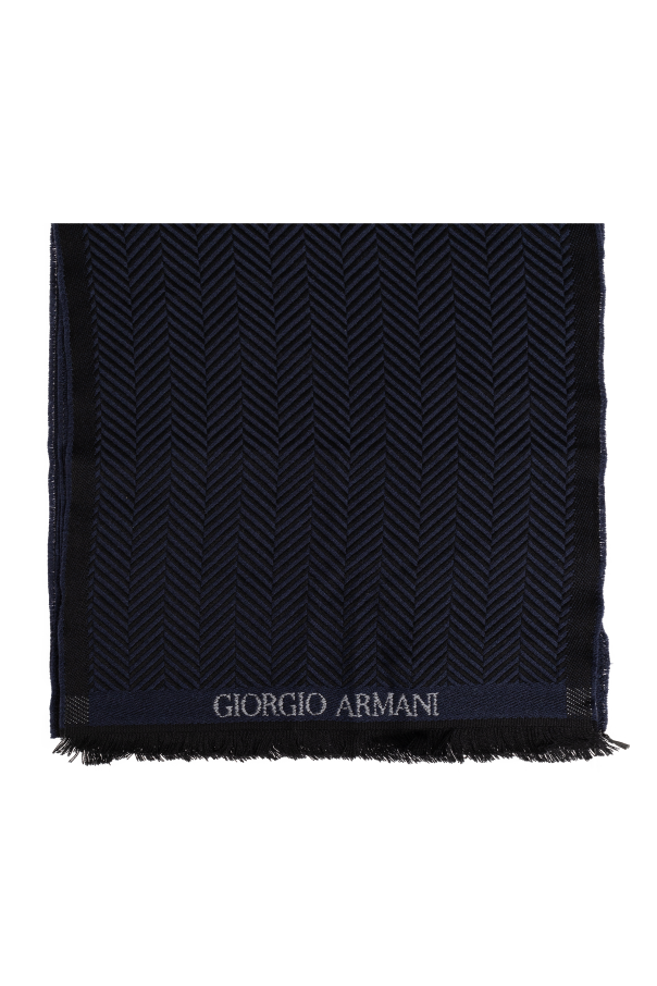 Giorgio Armani Herringbone Pattern Scarf